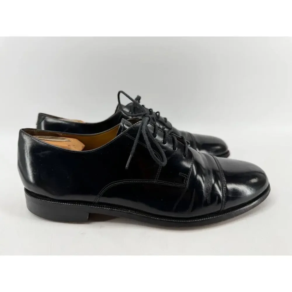 Cole Haan Men's Black Leather Cap Toe Oxford Lace Up Dress Shoes Size 10